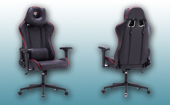 Игровое кресло AGE M-906 черный с красной окантовкой
