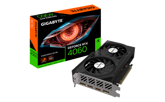 Видеокарта Gigabyte RTX 4060 WINDFORCE OC 8Gb [GV-N4060WF2OC-8GD]